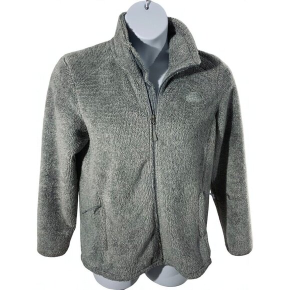The North Face Gray Full Zip Fleece Jacket Size Large Mock Neck Long Sleeves - Picture 1 of 8